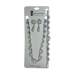 Rhinestone Necklace Set with Bracelet