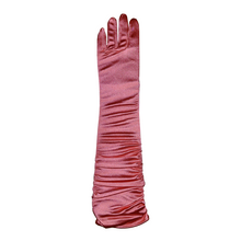 Load image into Gallery viewer, Long Wrinkled Satin Gloves - 14&#39;&#39;
