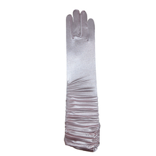 Load image into Gallery viewer, Long Wrinkled Satin Gloves - 14&#39;&#39;
